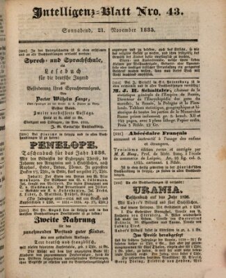 Morgenblatt für gebildete Stände. Literatur-Blatt (Morgenblatt für gebildete Stände) Samstag 21. November 1835