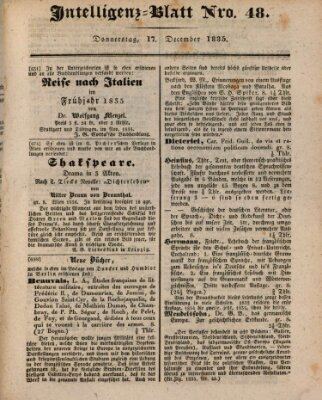 Morgenblatt für gebildete Stände. Literatur-Blatt (Morgenblatt für gebildete Stände) Donnerstag 17. Dezember 1835