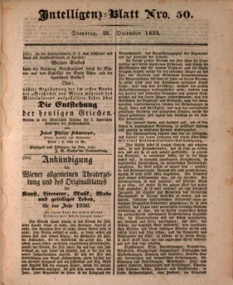 Morgenblatt für gebildete Stände. Literatur-Blatt (Morgenblatt für gebildete Stände) Dienstag 22. Dezember 1835