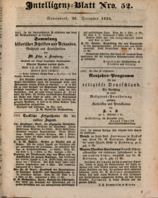 Morgenblatt für gebildete Stände. Literatur-Blatt (Morgenblatt für gebildete Stände) Samstag 26. Dezember 1835