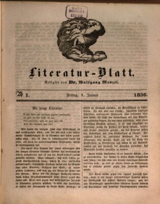 Morgenblatt für gebildete Stände. Literatur-Blatt (Morgenblatt für gebildete Stände) Freitag 1. Januar 1836