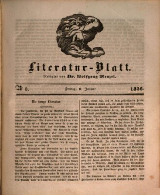 Morgenblatt für gebildete Stände. Literatur-Blatt (Morgenblatt für gebildete Stände) Freitag 8. Januar 1836