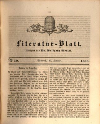 Morgenblatt für gebildete Stände. Literatur-Blatt (Morgenblatt für gebildete Stände) Mittwoch 27. Januar 1836