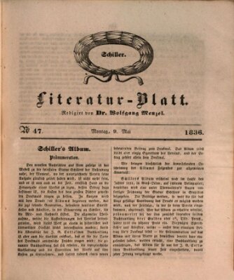 Morgenblatt für gebildete Stände. Literatur-Blatt (Morgenblatt für gebildete Stände) Montag 9. Mai 1836