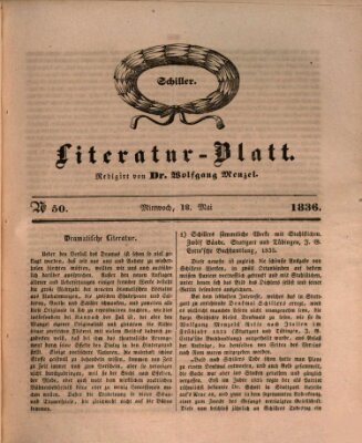 Morgenblatt für gebildete Stände. Literatur-Blatt (Morgenblatt für gebildete Stände) Mittwoch 18. Mai 1836