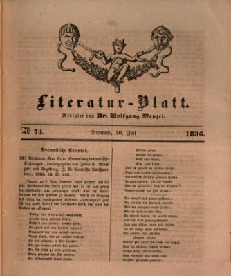 Morgenblatt für gebildete Stände. Literatur-Blatt (Morgenblatt für gebildete Stände) Mittwoch 20. Juli 1836