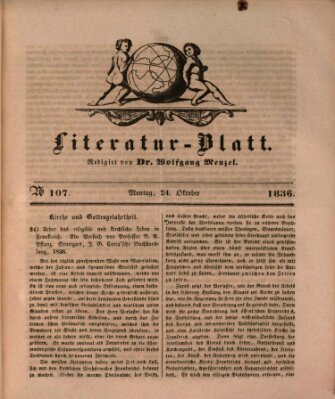 Morgenblatt für gebildete Stände. Literatur-Blatt (Morgenblatt für gebildete Stände) Montag 24. Oktober 1836