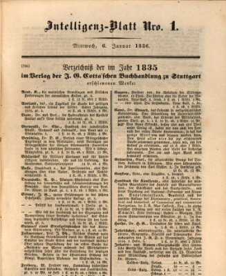 Morgenblatt für gebildete Stände. Literatur-Blatt (Morgenblatt für gebildete Stände) Mittwoch 6. Januar 1836