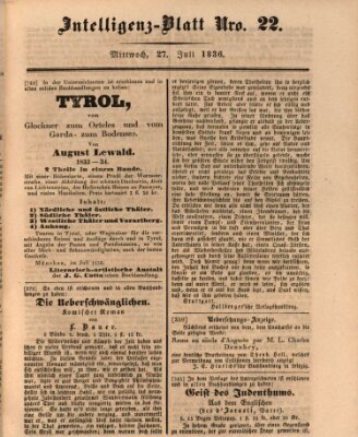 Morgenblatt für gebildete Stände. Literatur-Blatt (Morgenblatt für gebildete Stände) Mittwoch 27. Juli 1836