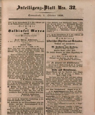 Morgenblatt für gebildete Stände. Literatur-Blatt (Morgenblatt für gebildete Stände) Samstag 1. Oktober 1836