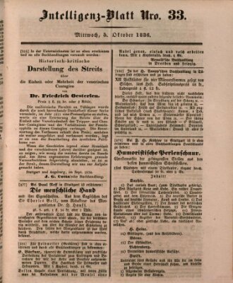 Morgenblatt für gebildete Stände. Literatur-Blatt (Morgenblatt für gebildete Stände) Mittwoch 5. Oktober 1836