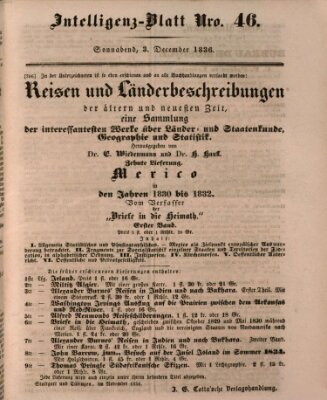 Morgenblatt für gebildete Stände. Literatur-Blatt (Morgenblatt für gebildete Stände) Samstag 3. Dezember 1836