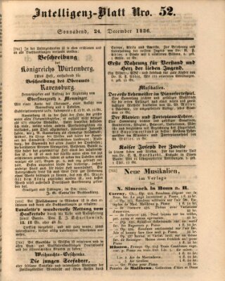 Morgenblatt für gebildete Stände. Literatur-Blatt (Morgenblatt für gebildete Stände) Samstag 24. Dezember 1836