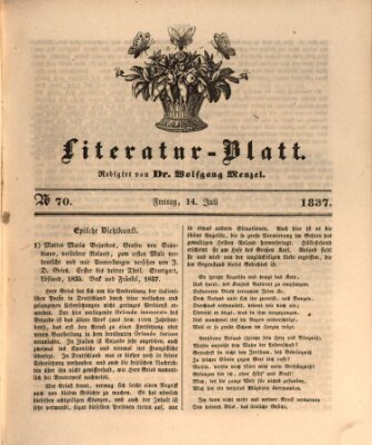 Morgenblatt für gebildete Leser. Literaturblatt (Morgenblatt für gebildete Stände) Freitag 14. Juli 1837