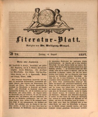 Morgenblatt für gebildete Leser. Literaturblatt (Morgenblatt für gebildete Stände) Freitag 4. August 1837