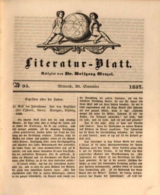 Morgenblatt für gebildete Leser. Literaturblatt (Morgenblatt für gebildete Stände) Mittwoch 20. September 1837