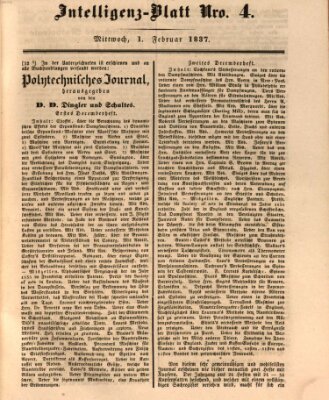 Morgenblatt für gebildete Leser. Literaturblatt (Morgenblatt für gebildete Stände) Mittwoch 1. Februar 1837