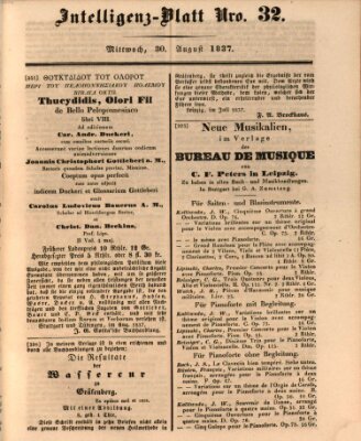 Morgenblatt für gebildete Leser. Literaturblatt (Morgenblatt für gebildete Stände) Mittwoch 30. August 1837