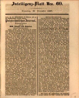 Morgenblatt für gebildete Leser. Literaturblatt (Morgenblatt für gebildete Stände) Dienstag 19. Dezember 1837