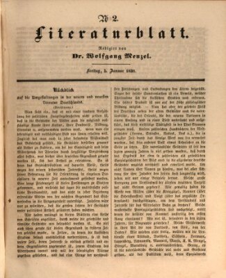 Morgenblatt für gebildete Leser. Literaturblatt (Morgenblatt für gebildete Stände) Freitag 5. Januar 1838