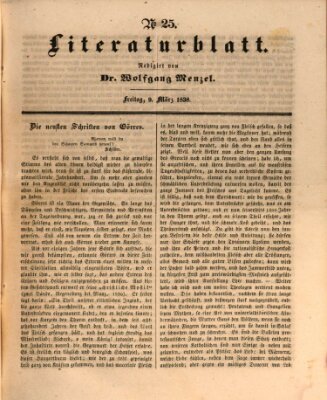 Morgenblatt für gebildete Leser. Literaturblatt (Morgenblatt für gebildete Stände) Freitag 9. März 1838