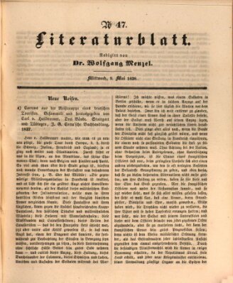 Morgenblatt für gebildete Leser. Literaturblatt (Morgenblatt für gebildete Stände) Mittwoch 9. Mai 1838