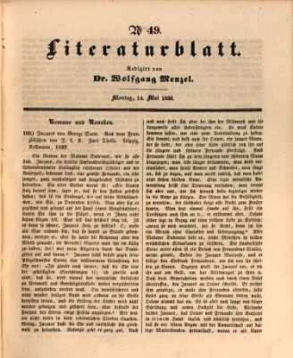 Morgenblatt für gebildete Leser. Literaturblatt (Morgenblatt für gebildete Stände) Montag 14. Mai 1838