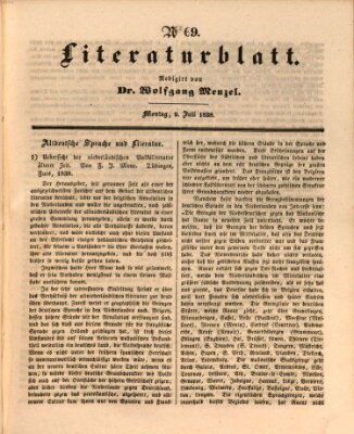Morgenblatt für gebildete Leser. Literaturblatt (Morgenblatt für gebildete Stände) Montag 9. Juli 1838