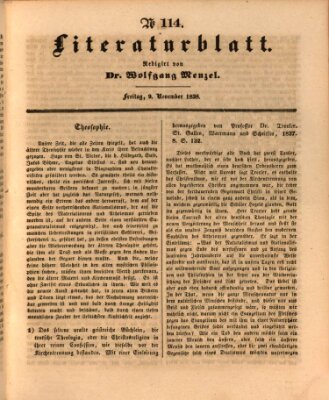 Morgenblatt für gebildete Leser. Literaturblatt (Morgenblatt für gebildete Stände) Freitag 9. November 1838