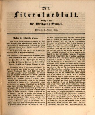 Morgenblatt für gebildete Leser. Literaturblatt (Morgenblatt für gebildete Stände) Mittwoch 2. Januar 1839