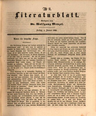 Morgenblatt für gebildete Leser. Literaturblatt (Morgenblatt für gebildete Stände) Freitag 4. Januar 1839