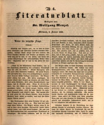 Morgenblatt für gebildete Leser. Literaturblatt (Morgenblatt für gebildete Stände) Mittwoch 9. Januar 1839