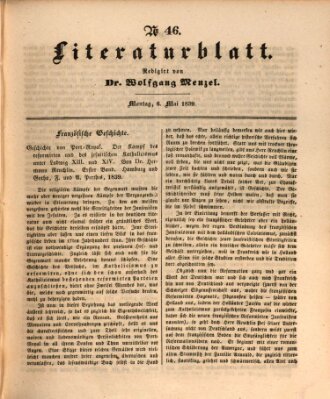 Morgenblatt für gebildete Leser. Literaturblatt (Morgenblatt für gebildete Stände) Montag 6. Mai 1839