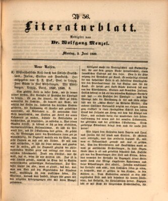 Morgenblatt für gebildete Leser. Literaturblatt (Morgenblatt für gebildete Stände) Montag 3. Juni 1839