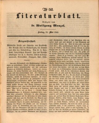 Morgenblatt für gebildete Leser. Literaturblatt (Morgenblatt für gebildete Stände) Freitag 21. Mai 1841