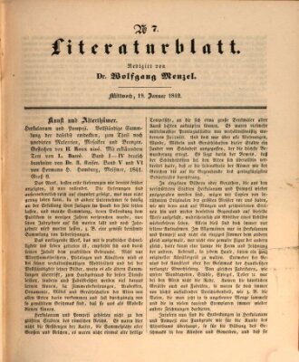 Morgenblatt für gebildete Leser. Literaturblatt (Morgenblatt für gebildete Stände) Mittwoch 19. Januar 1842