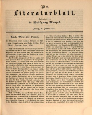 Morgenblatt für gebildete Leser. Literaturblatt (Morgenblatt für gebildete Stände) Freitag 21. Januar 1842