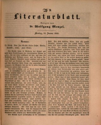 Morgenblatt für gebildete Leser. Literaturblatt (Morgenblatt für gebildete Stände) Montag 24. Januar 1842