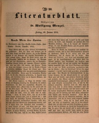 Morgenblatt für gebildete Leser. Literaturblatt (Morgenblatt für gebildete Stände) Freitag 28. Januar 1842