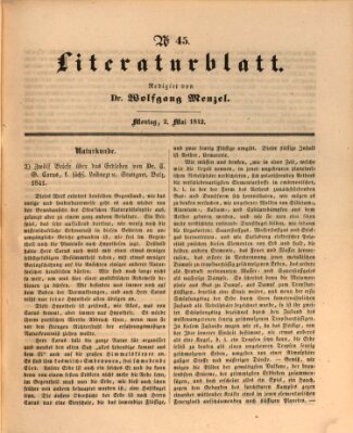 Morgenblatt für gebildete Leser. Literaturblatt (Morgenblatt für gebildete Stände) Montag 2. Mai 1842