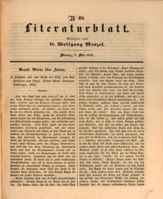 Morgenblatt für gebildete Leser. Literaturblatt (Morgenblatt für gebildete Stände) Montag 9. Mai 1842