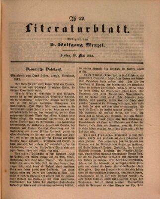 Morgenblatt für gebildete Leser. Literaturblatt (Morgenblatt für gebildete Stände) Freitag 20. Mai 1842