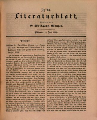 Morgenblatt für gebildete Leser. Literaturblatt (Morgenblatt für gebildete Stände) Mittwoch 15. Juni 1842