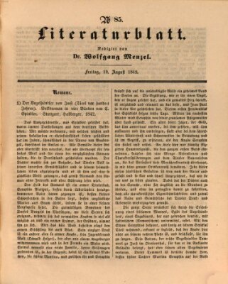 Morgenblatt für gebildete Leser. Literaturblatt (Morgenblatt für gebildete Stände) Freitag 19. August 1842