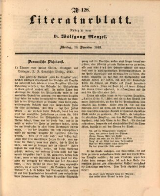 Morgenblatt für gebildete Leser. Literaturblatt (Morgenblatt für gebildete Stände) Montag 19. Dezember 1842