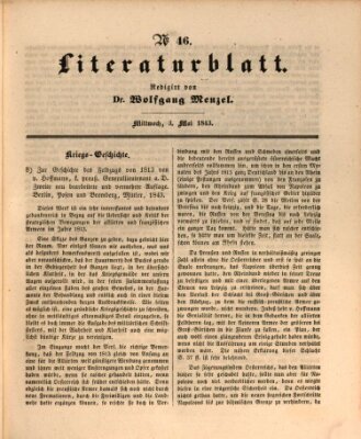 Morgenblatt für gebildete Leser. Literaturblatt (Morgenblatt für gebildete Stände) Mittwoch 3. Mai 1843