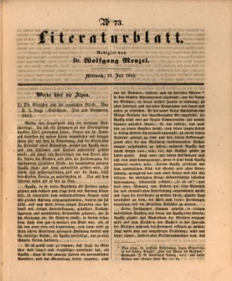 Morgenblatt für gebildete Leser. Literaturblatt (Morgenblatt für gebildete Stände) Mittwoch 19. Juli 1843