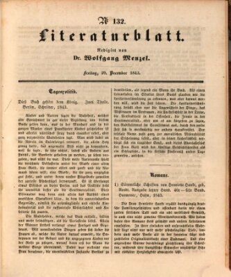 Morgenblatt für gebildete Leser. Literaturblatt (Morgenblatt für gebildete Stände) Freitag 29. Dezember 1843