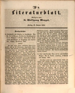 Morgenblatt für gebildete Leser. Literaturblatt (Morgenblatt für gebildete Stände) Freitag 26. Januar 1844