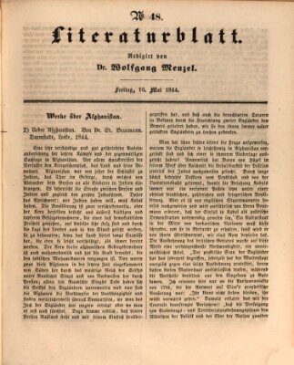 Morgenblatt für gebildete Leser. Literaturblatt (Morgenblatt für gebildete Stände) Freitag 10. Mai 1844